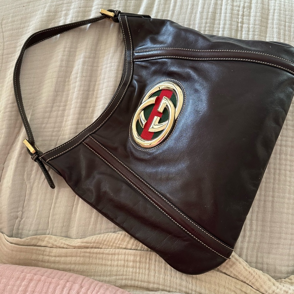 Gucci Dark Brown Leather Bag